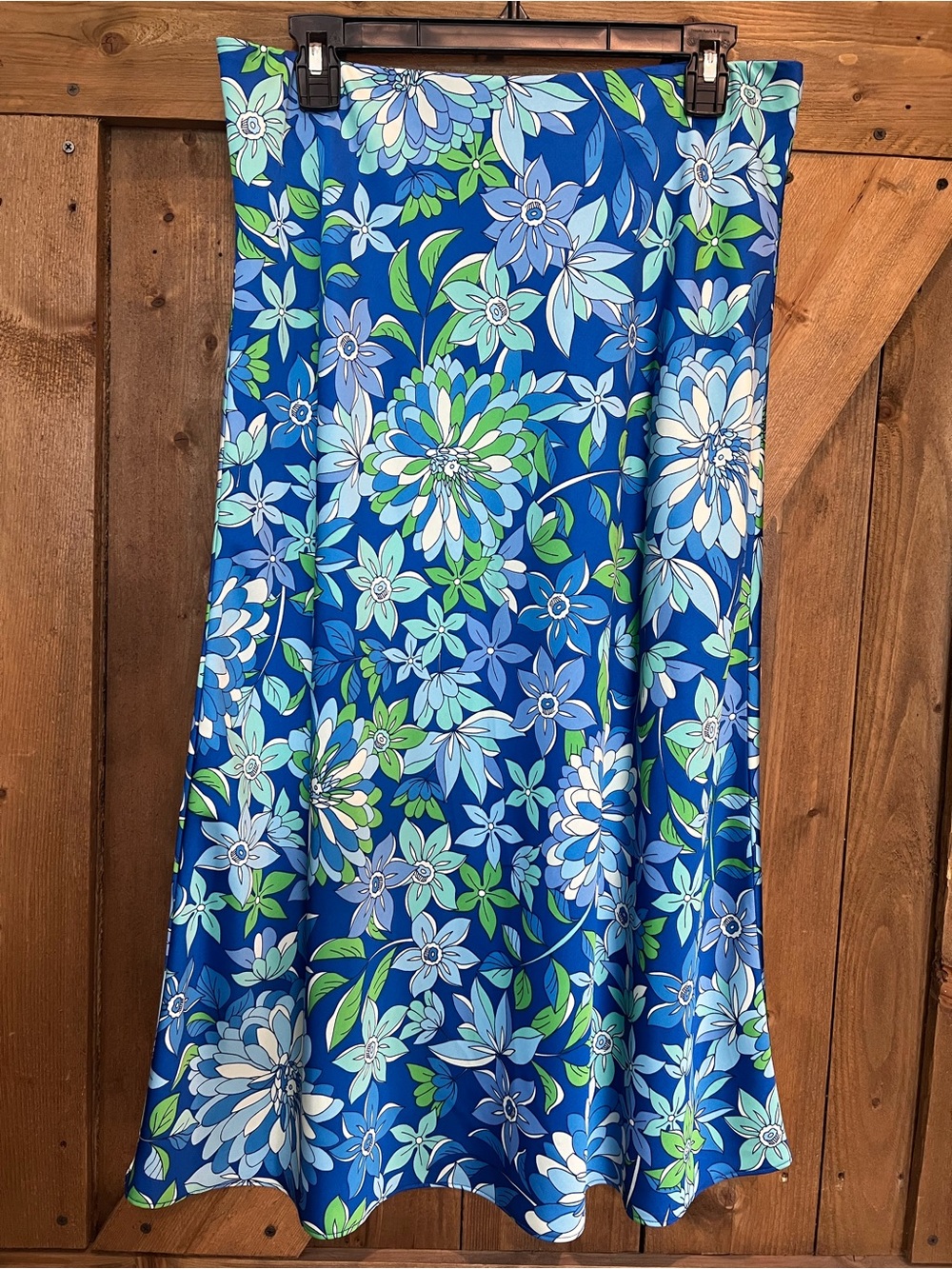 J. Crew Blue Floral Midi Skirt